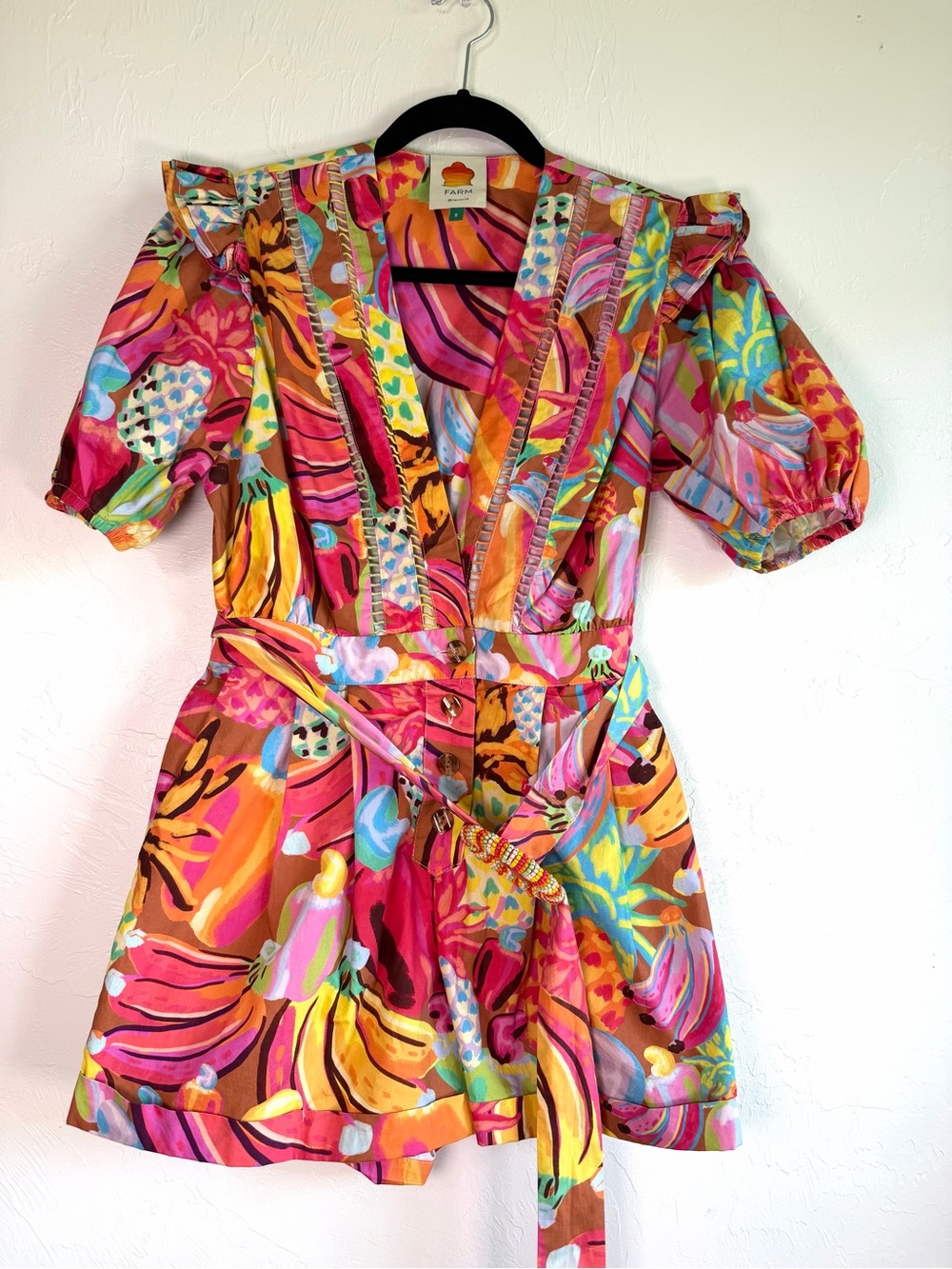 FARM Rio fruit salad romper 100% cotton sz small - Picture 7 of 12